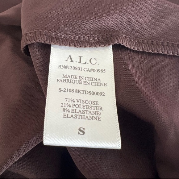 A.L.C. Corinna Turtleneck Tiered Maxi Dress Open Back Chocolate Brown - Picture 11 of 11